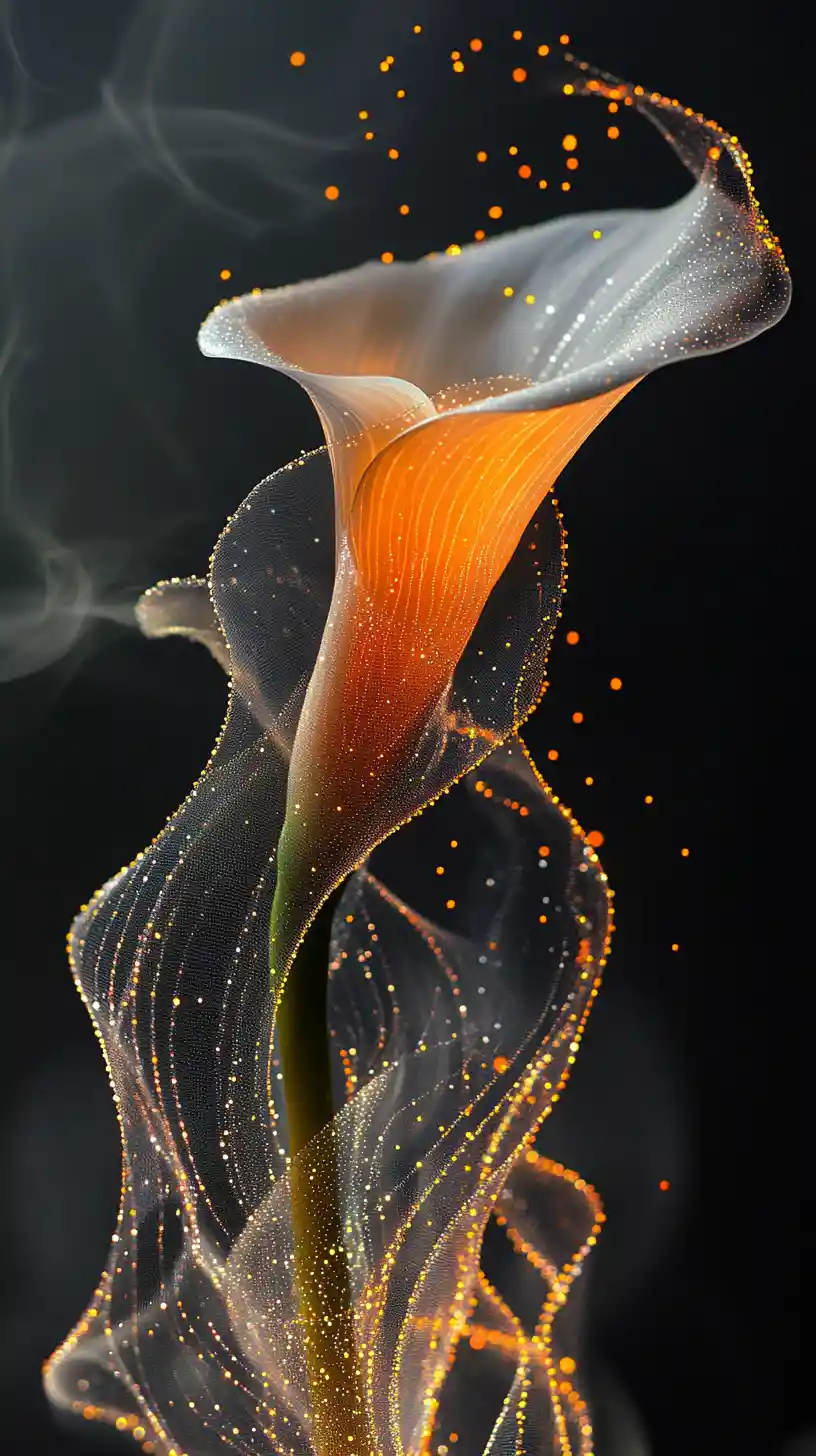 Glowing Calla Flower Like A Dancing Jellyfish Silhouette