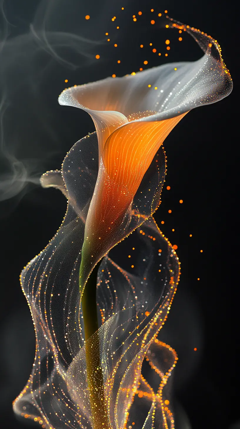 Glowing Calla Flower Like A Dancing Jellyfish Silhouette