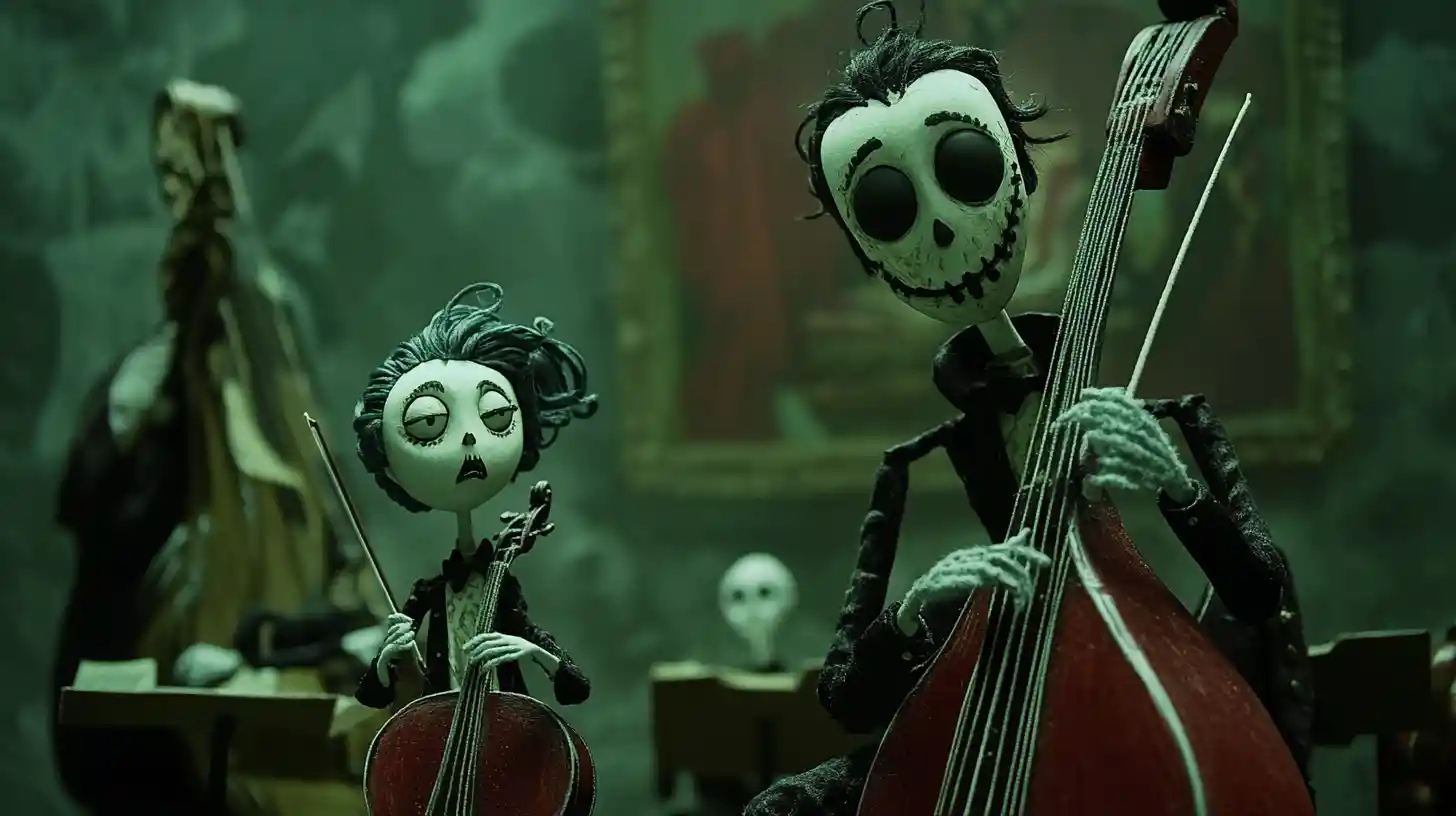 Gothisches viktorianisches Orchester im Stop-Motion-Fantasystil
