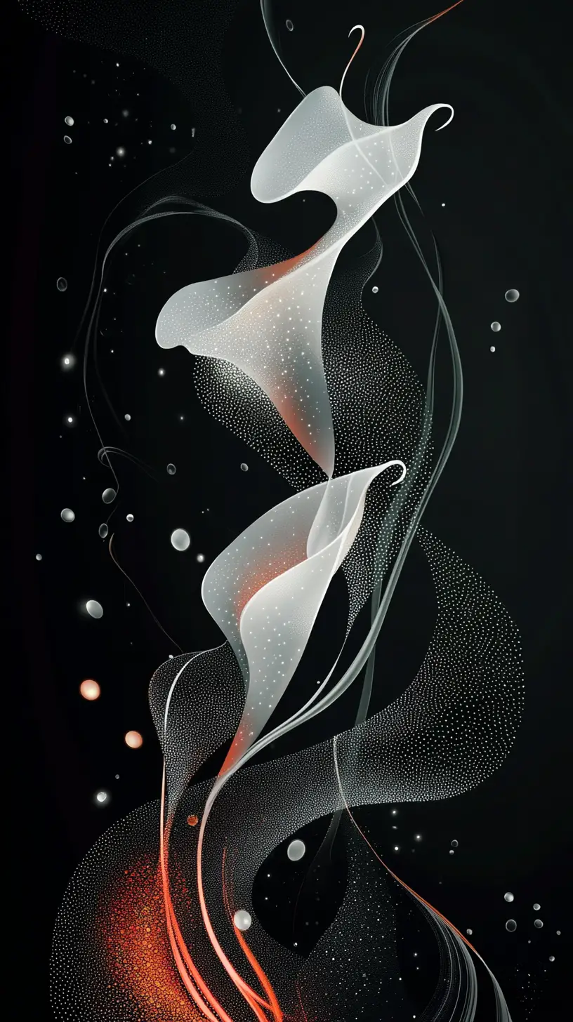 Glowing calla flower like a dancing jellyfish silhouette