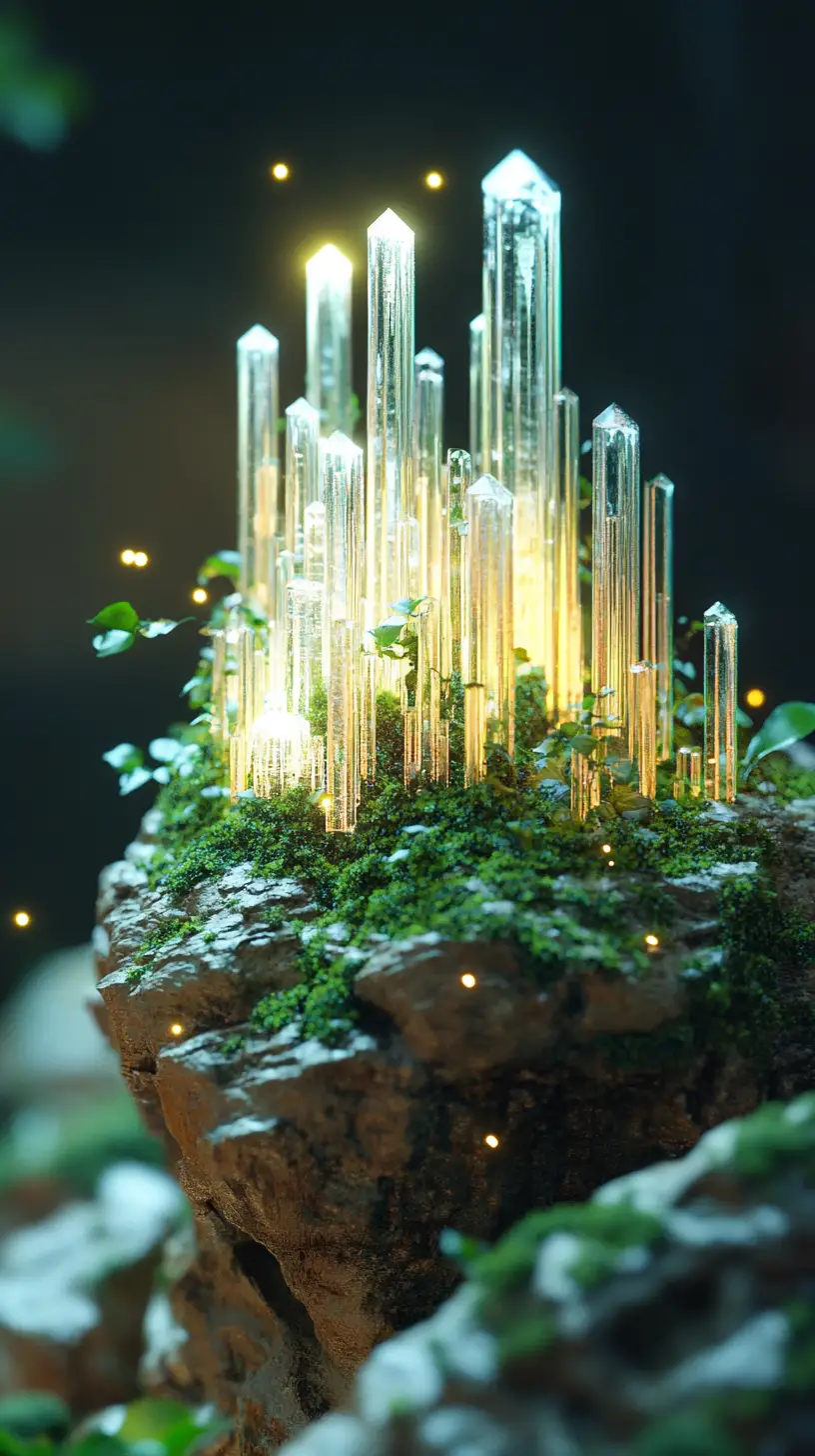 Frozen lemon smartphone rendered in miniature 3D scene