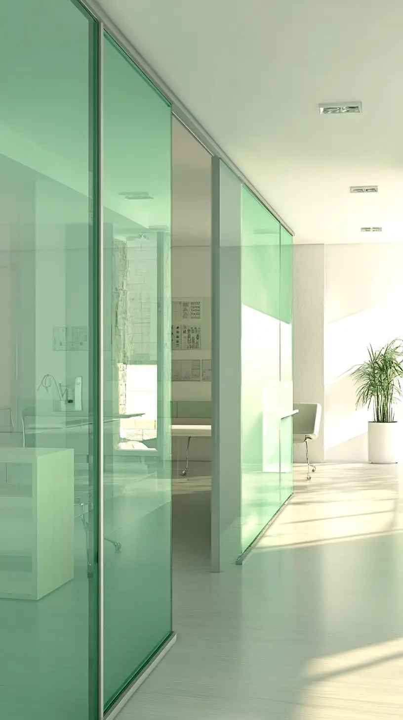Minimalist vinyl designs on clinic glass partitions