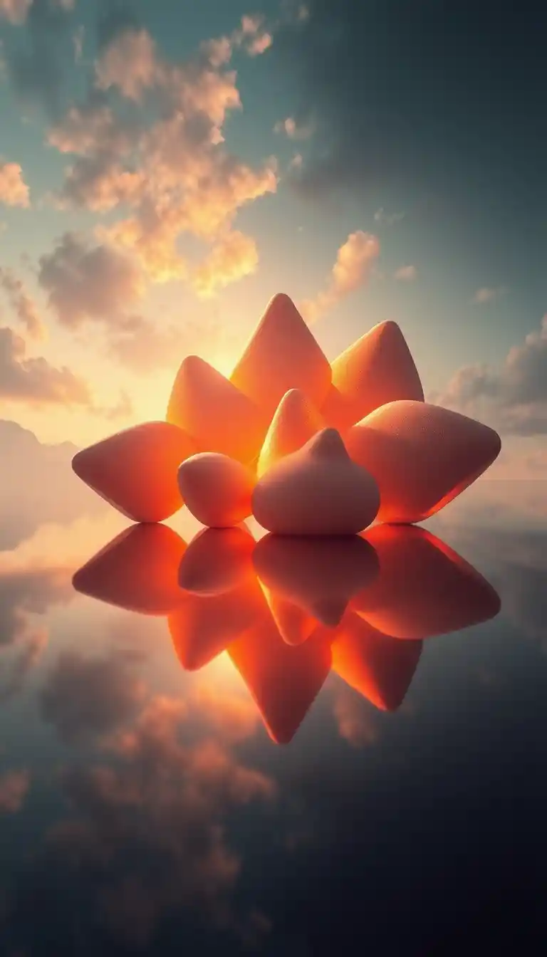 Abstract 3d shapes emerging from their own image