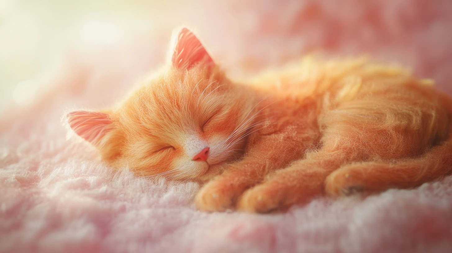 Acogedor gato naranja de lana esculpida en escena urbana pastel