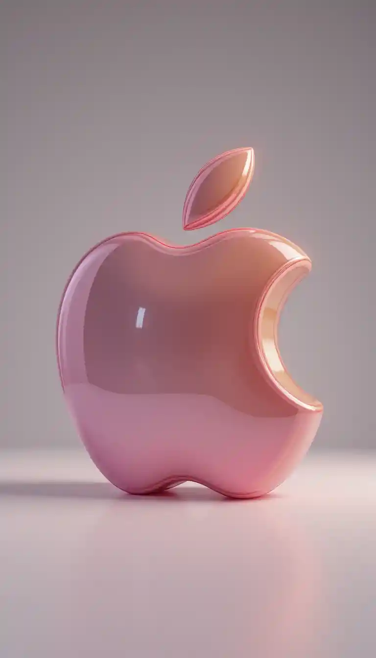 3d vinyl style apple logo on clean studio background