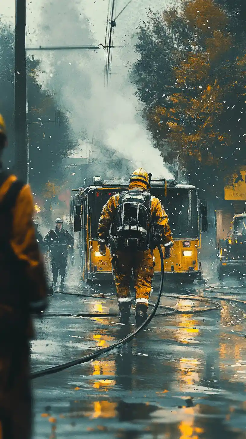 Coffee beans spraying water like a fire hose outdoors