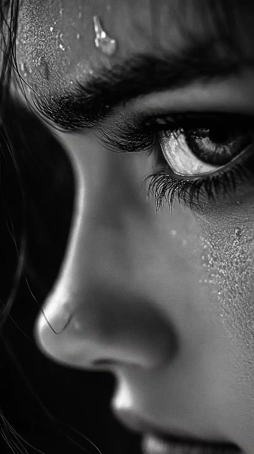 A lonely figure walking past silent hungry stares