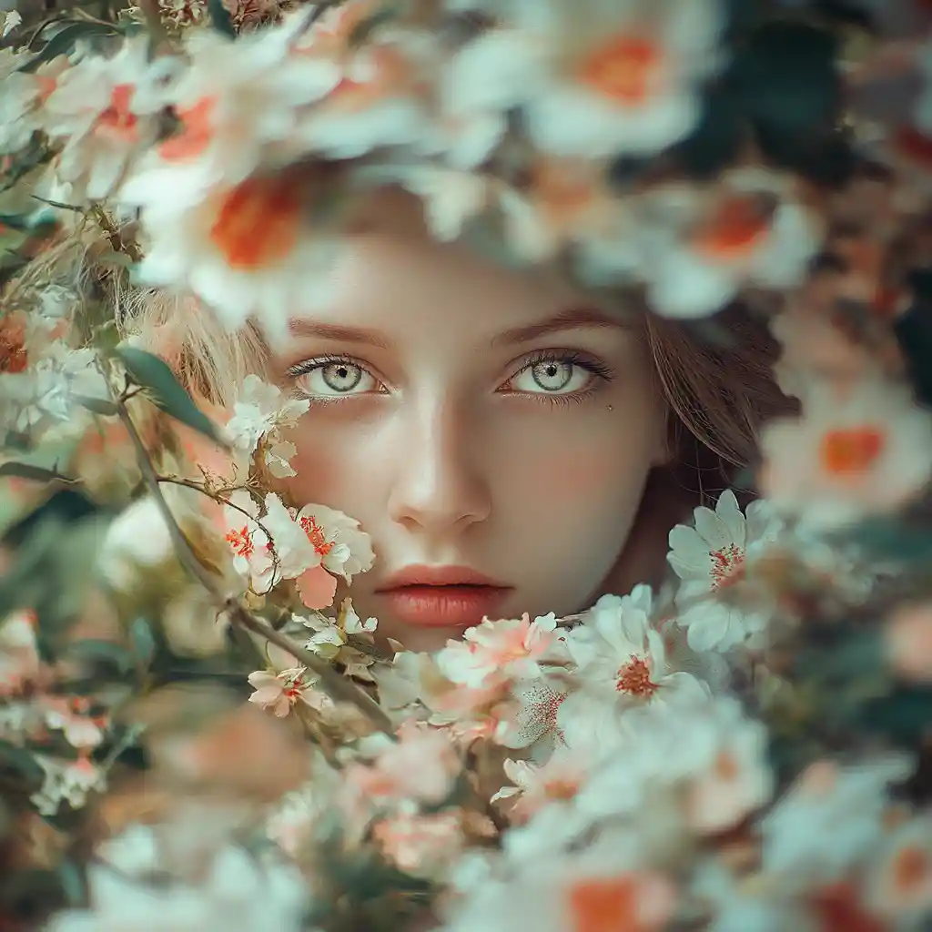 Minimalist abstract vision where the hidden garden blooms