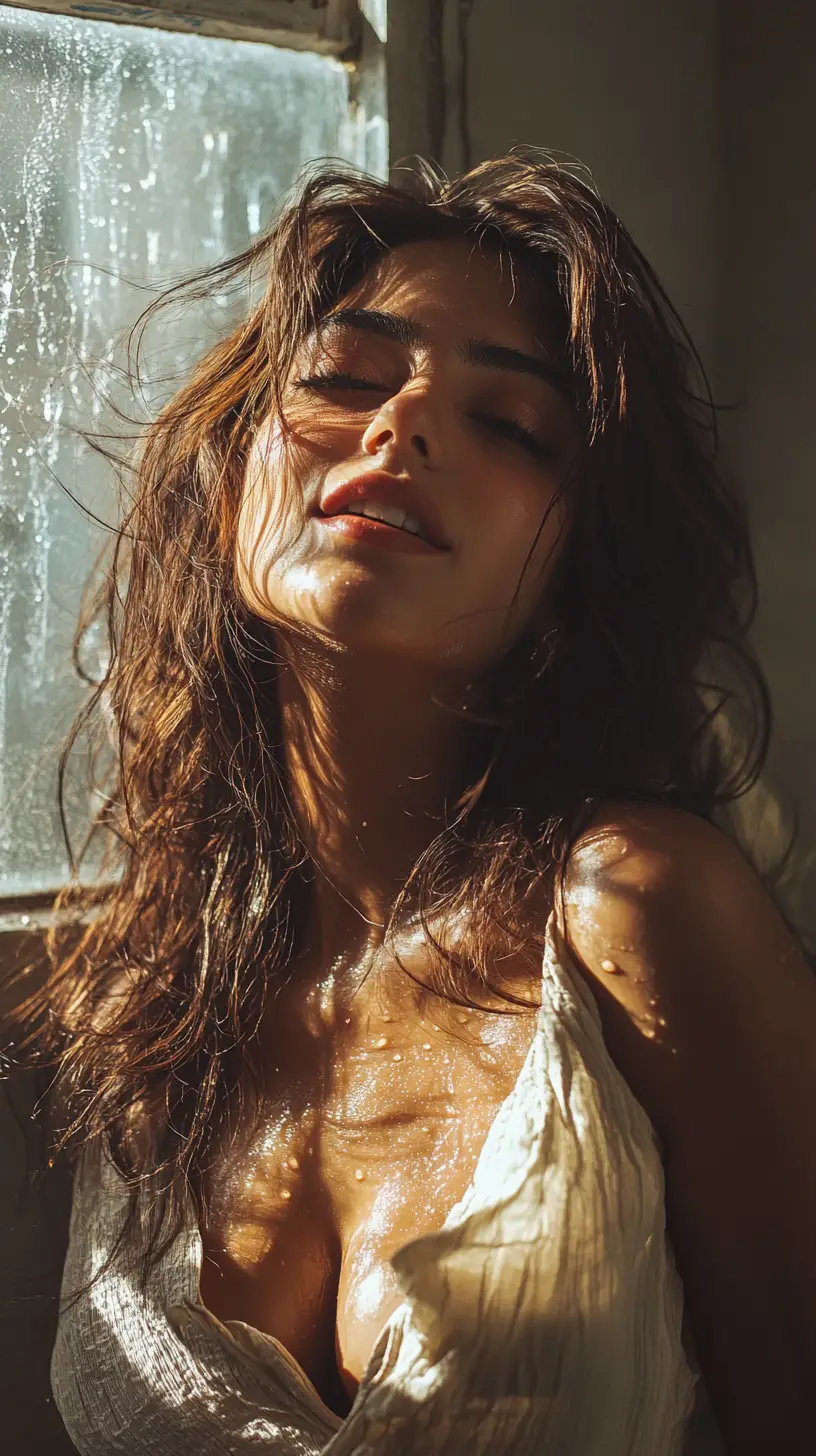 Smiling indian woman in retro portrait with backlight