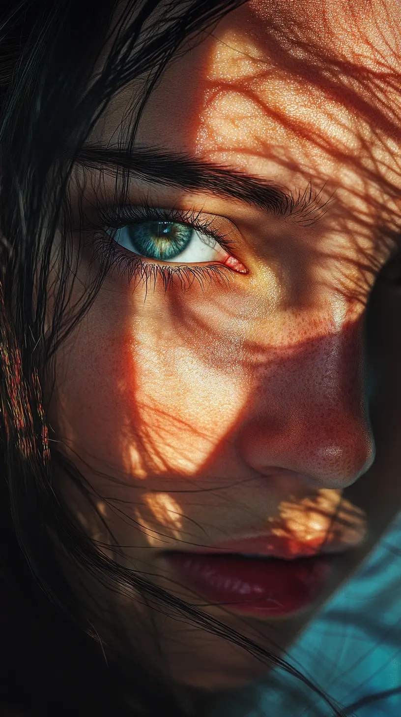 Intense hdr close up portrait of a young girl