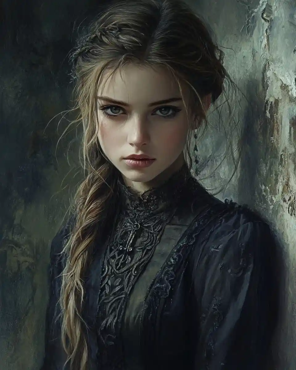 Close up portrait of a very young girl