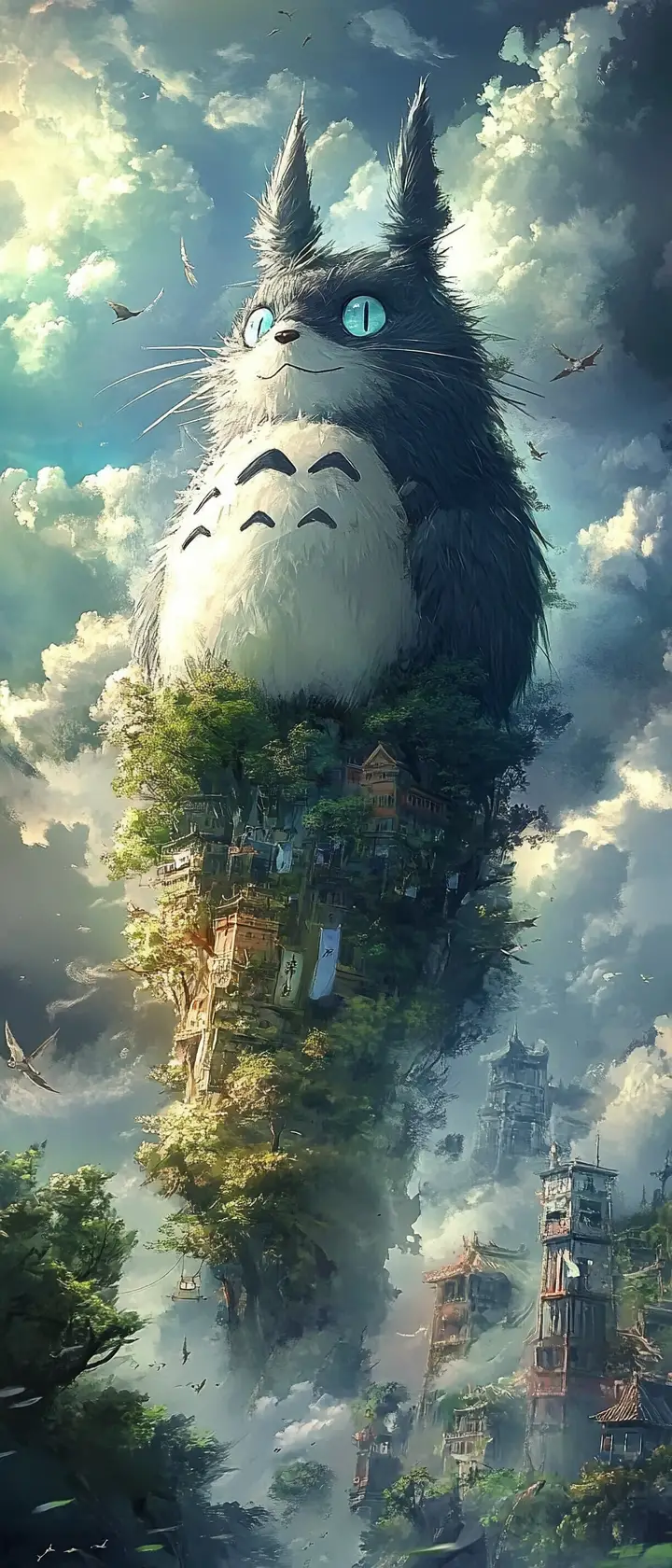 Cute fluffy magical familiar in a fantasy world