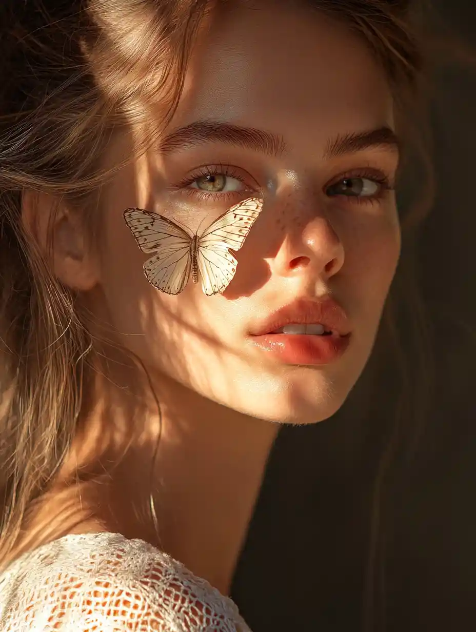 Fine art studio portrait of a fashion model