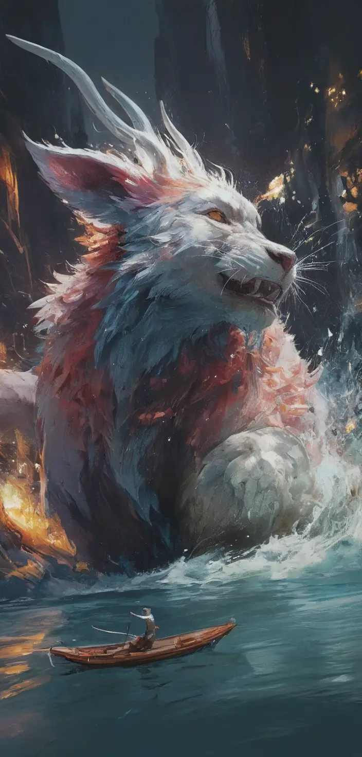 Whimsical fantasy creature in surreal digital painting
