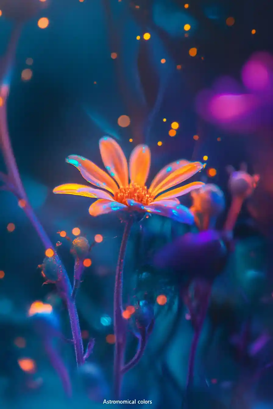 Ethereal Cosmic Scene With Iridescent Astronomical Colors