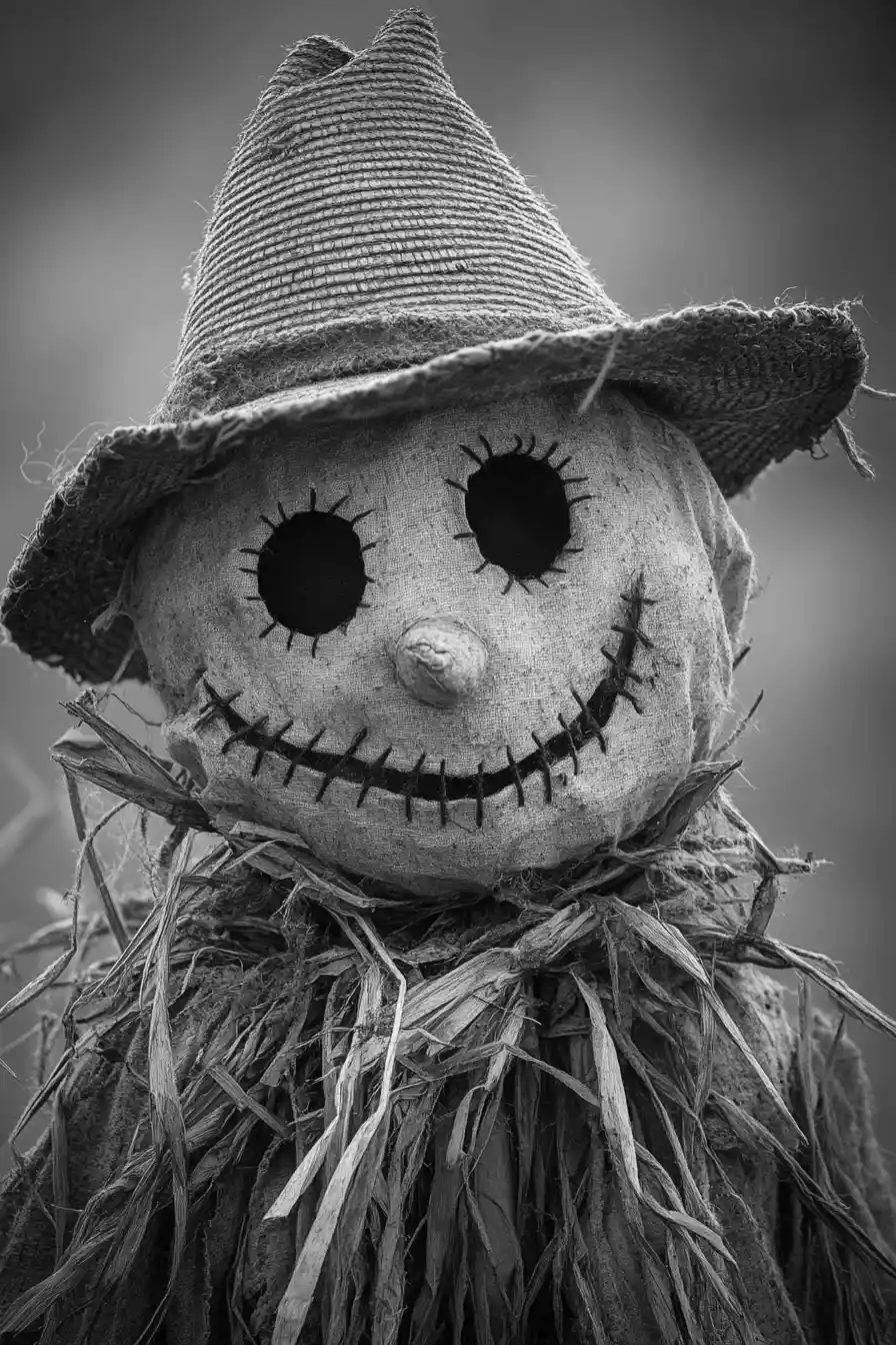 Scarecrow Portrait Rising From Soft Morning Mist