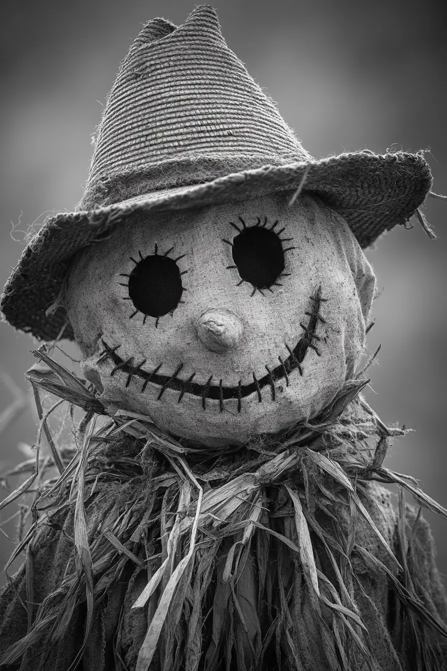 Scarecrow Portrait Rising From Soft Morning Mist