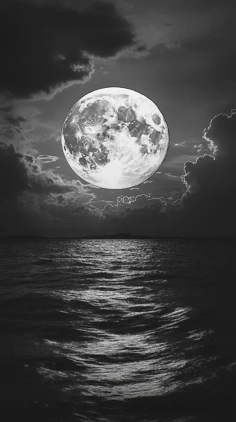 Ominous stormy landscape under a rising bad moon