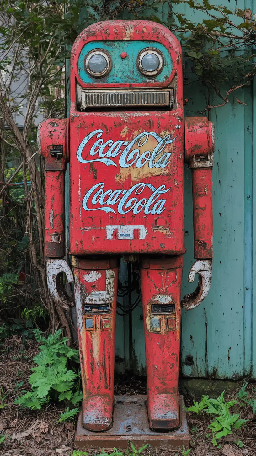 Antique robot vending machine standing in an office