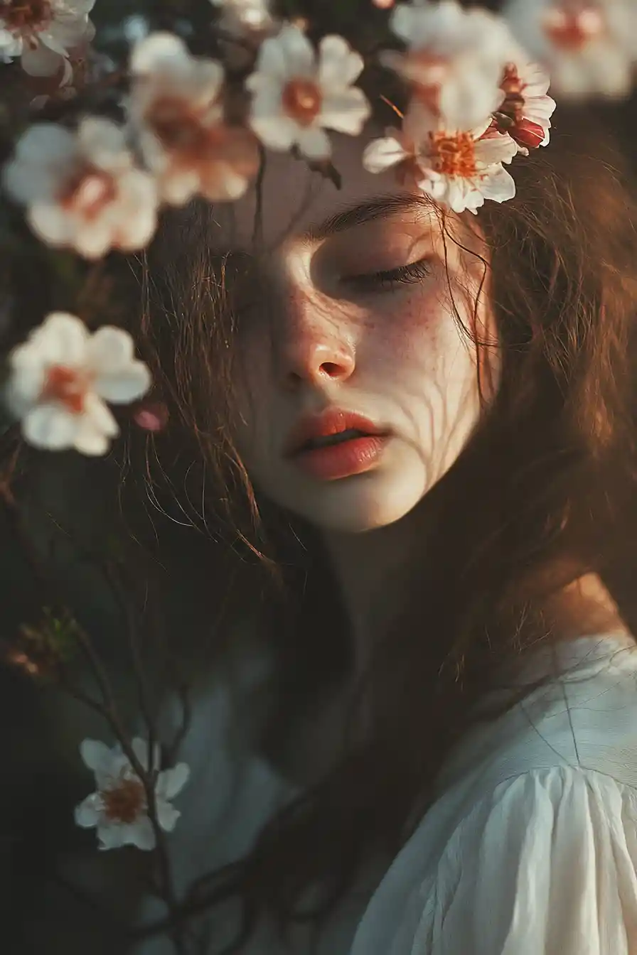 Falling flower petals with roots waiting to bloom again