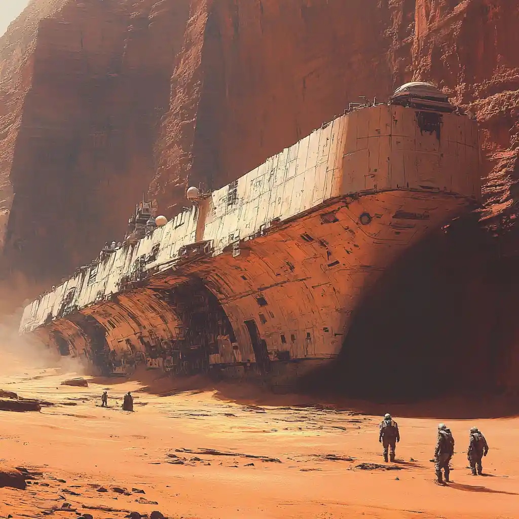 Astronauts Discover Ancient Aircraft Carrier In Desert Canyon