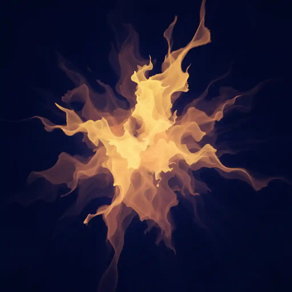 Radiating abstract burst of warm joyful color