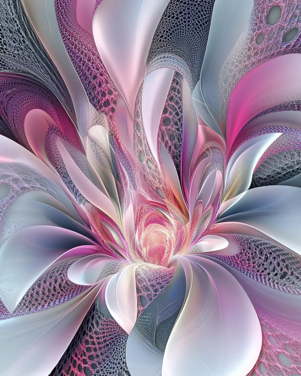 Fractal Flower Petals Balancing Geometry And Abstract Chaos