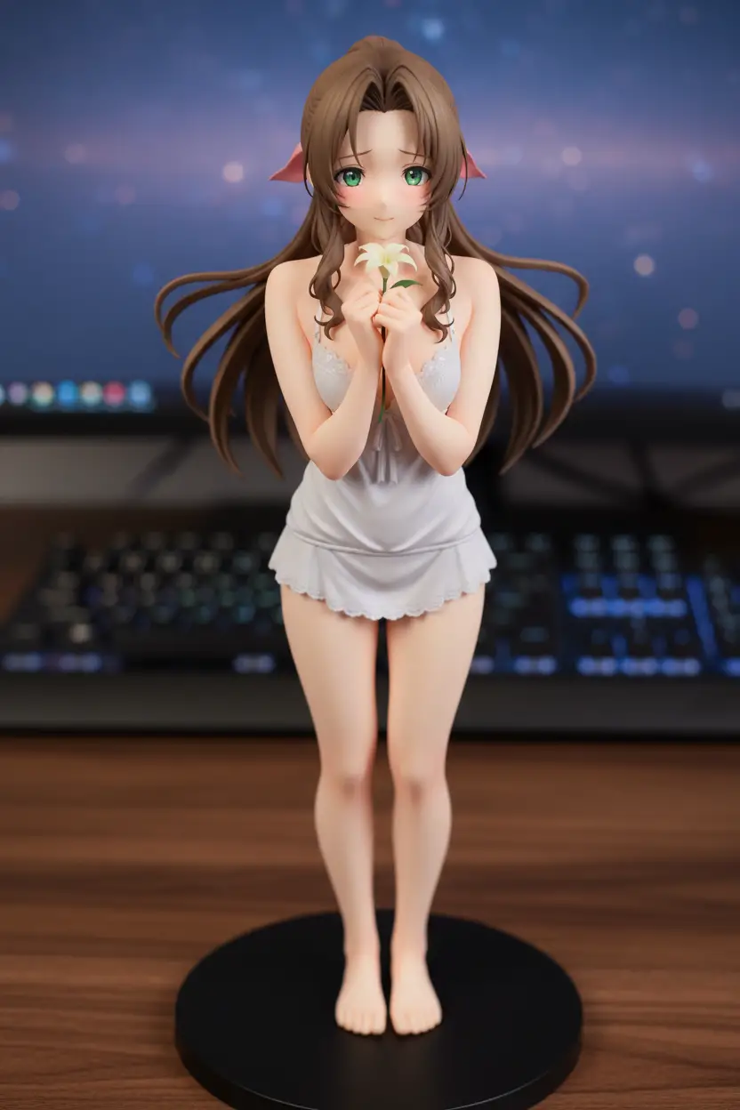 Anime pvc scale figure on computer desk display