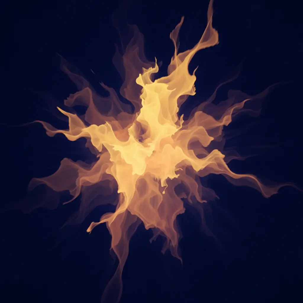 Radiating abstract burst of warm joyful color
