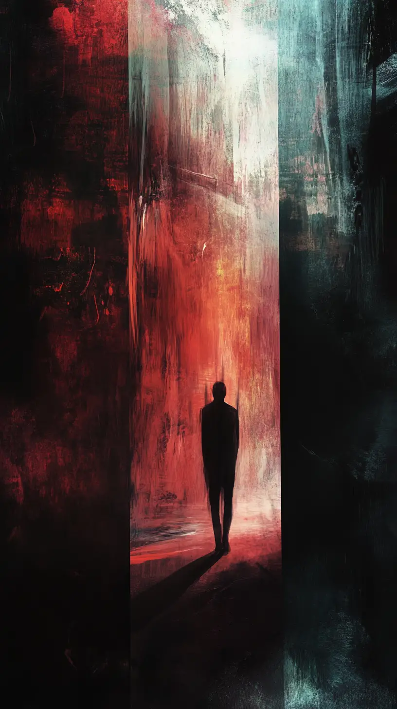 Cinematic thriller moment frozen in suspenseful contrast