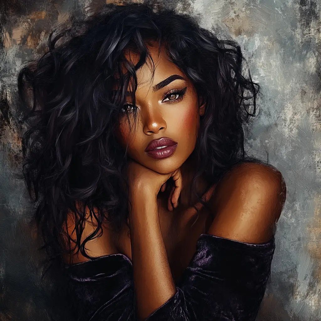 Portrait of a Black woman resting her chin on her arm