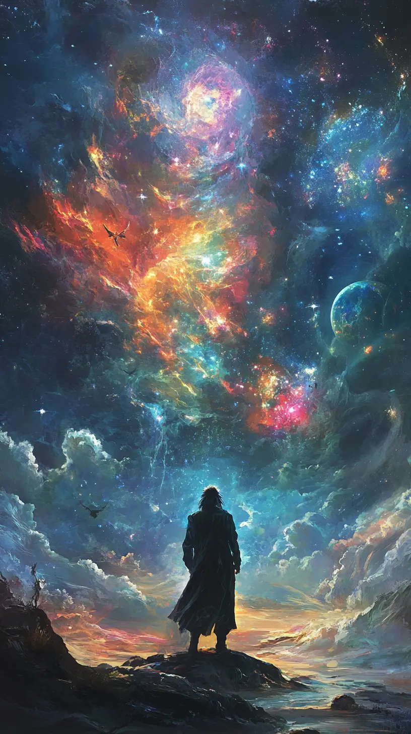 Wizard Commanding A Galaxy In A Cosmic Symphony