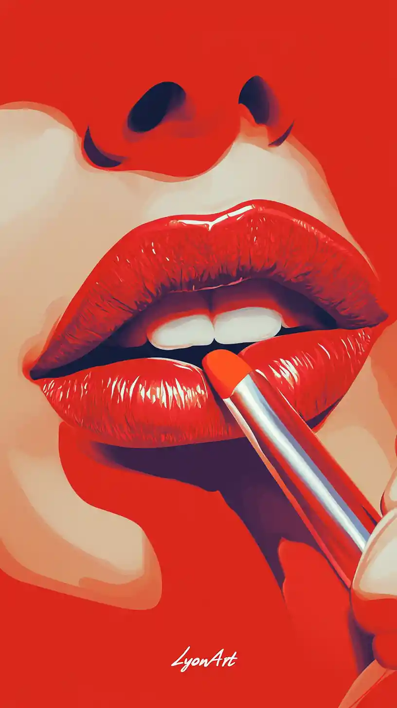 Elegant close up portrait of a fleshy lipped woman