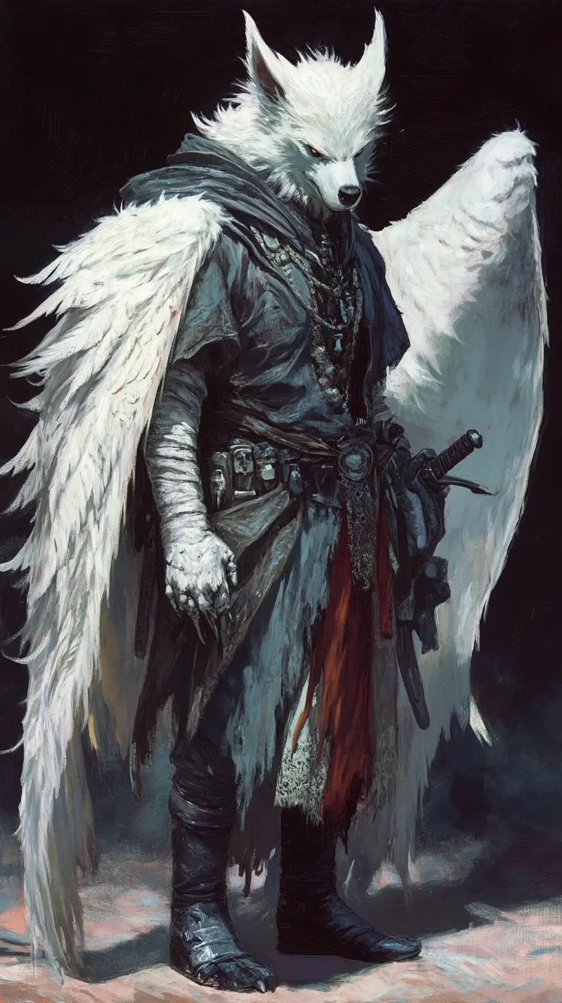 Winged spirit in a tranquil floating fantasy world