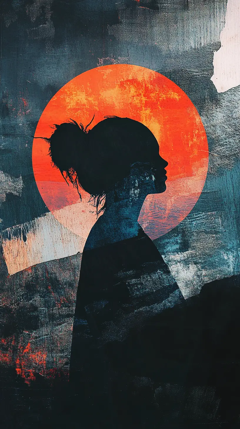 Surreal vintage woman in a fragmented alien collage