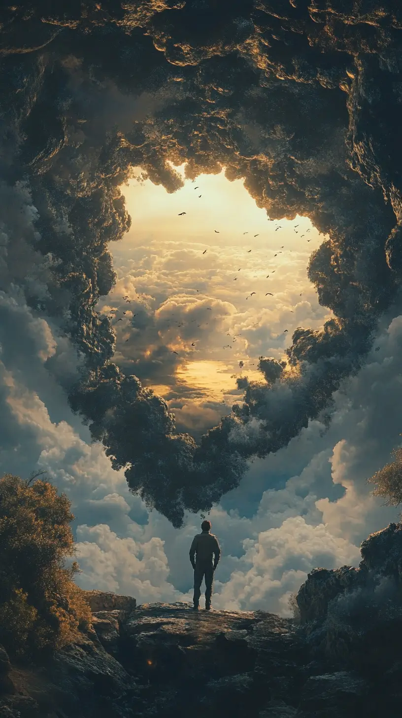 Sunrise over a troubled earth with weeping shores