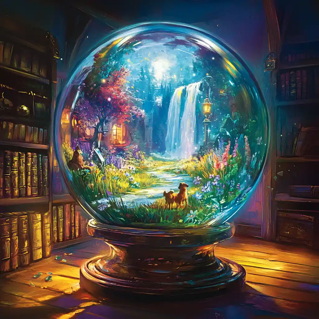 Crystal Orb In A Shadowy Wizard Sanctum