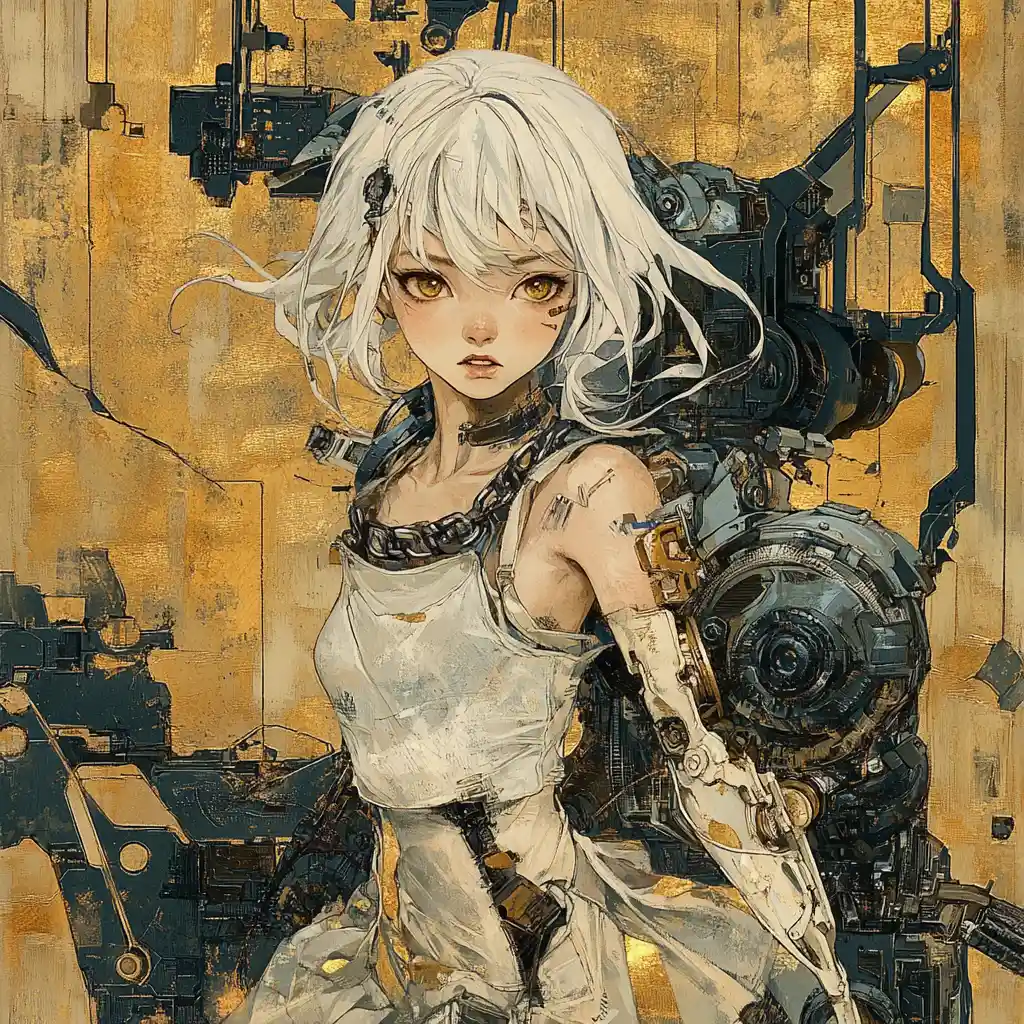 Japanese girl riding a homemade post apocalyptic bike
