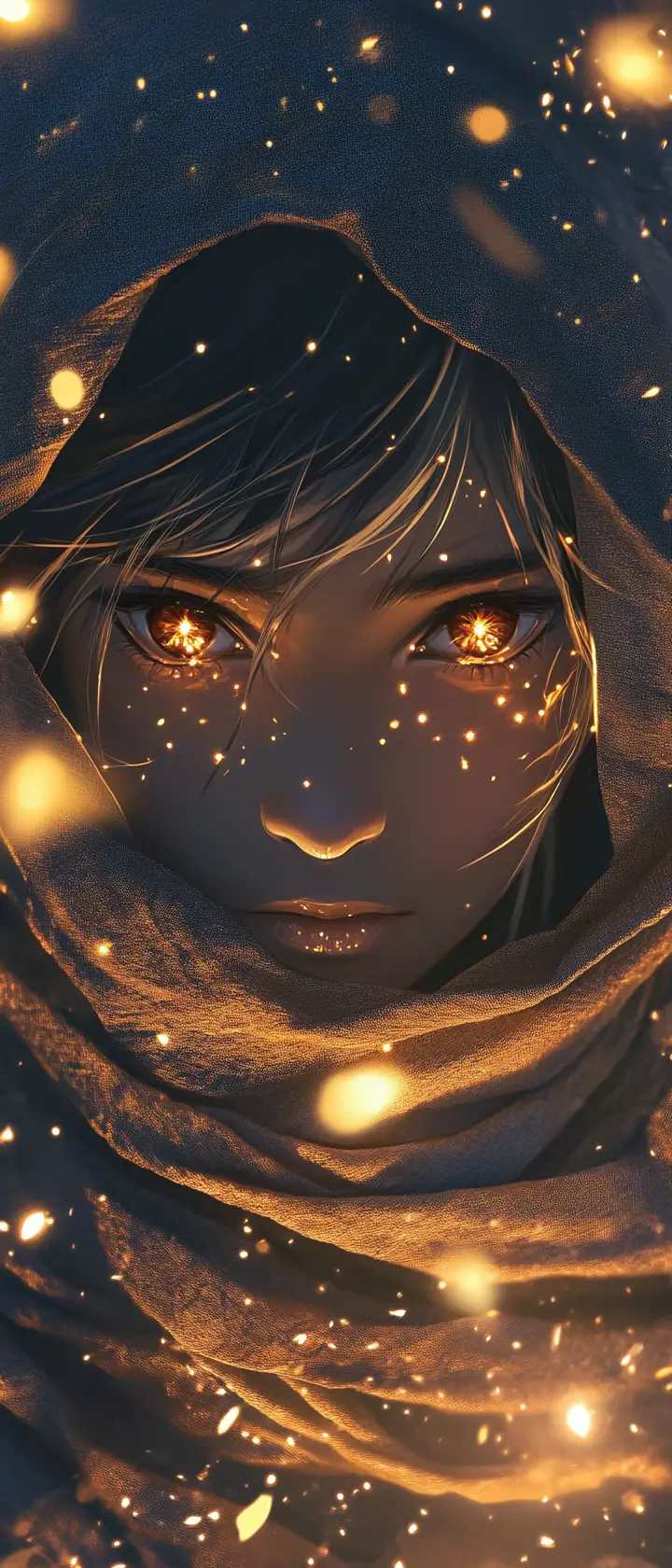 Anime Bedouin Boy Under A Starry Desert Night Sky