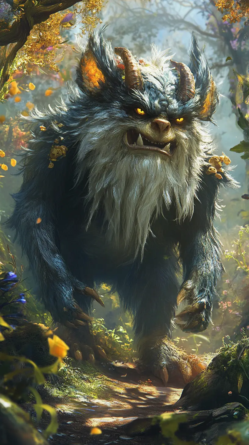 Whimsical Fantasy Creature In An Enchanted Lush Forest