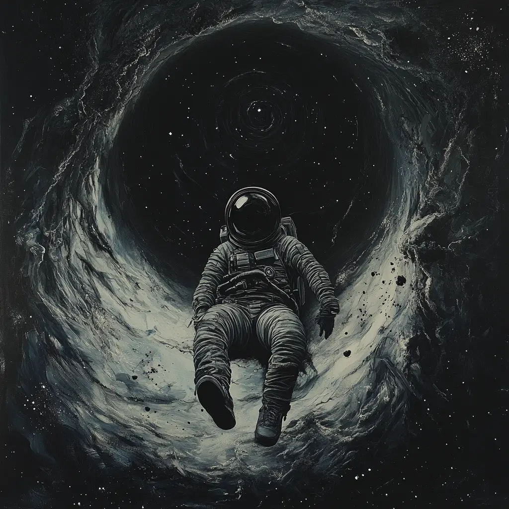 Astronaut Bound To A Massive Black Hole In Space