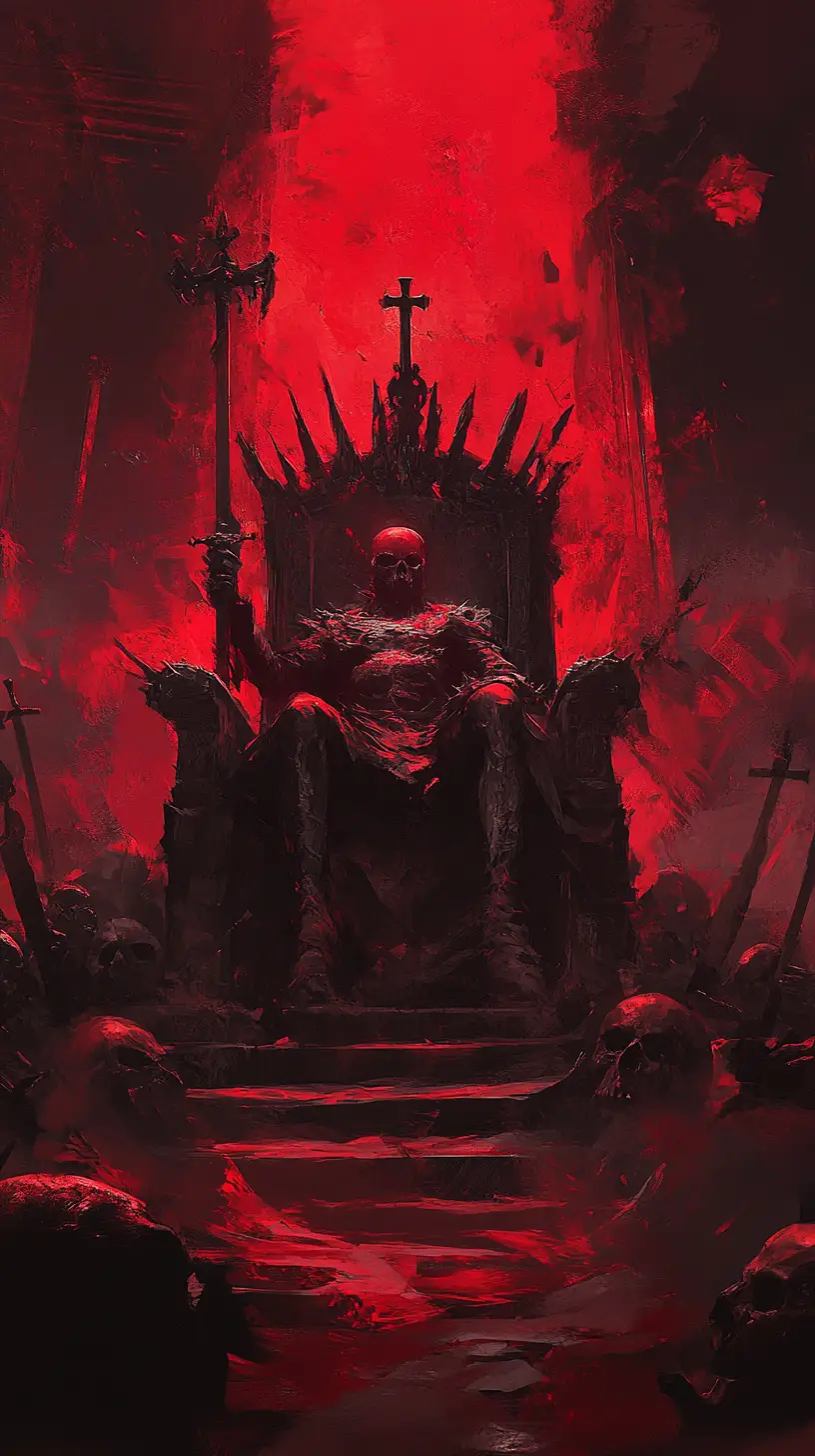 Sinister thrones of bone rising in a dark fantasy realm