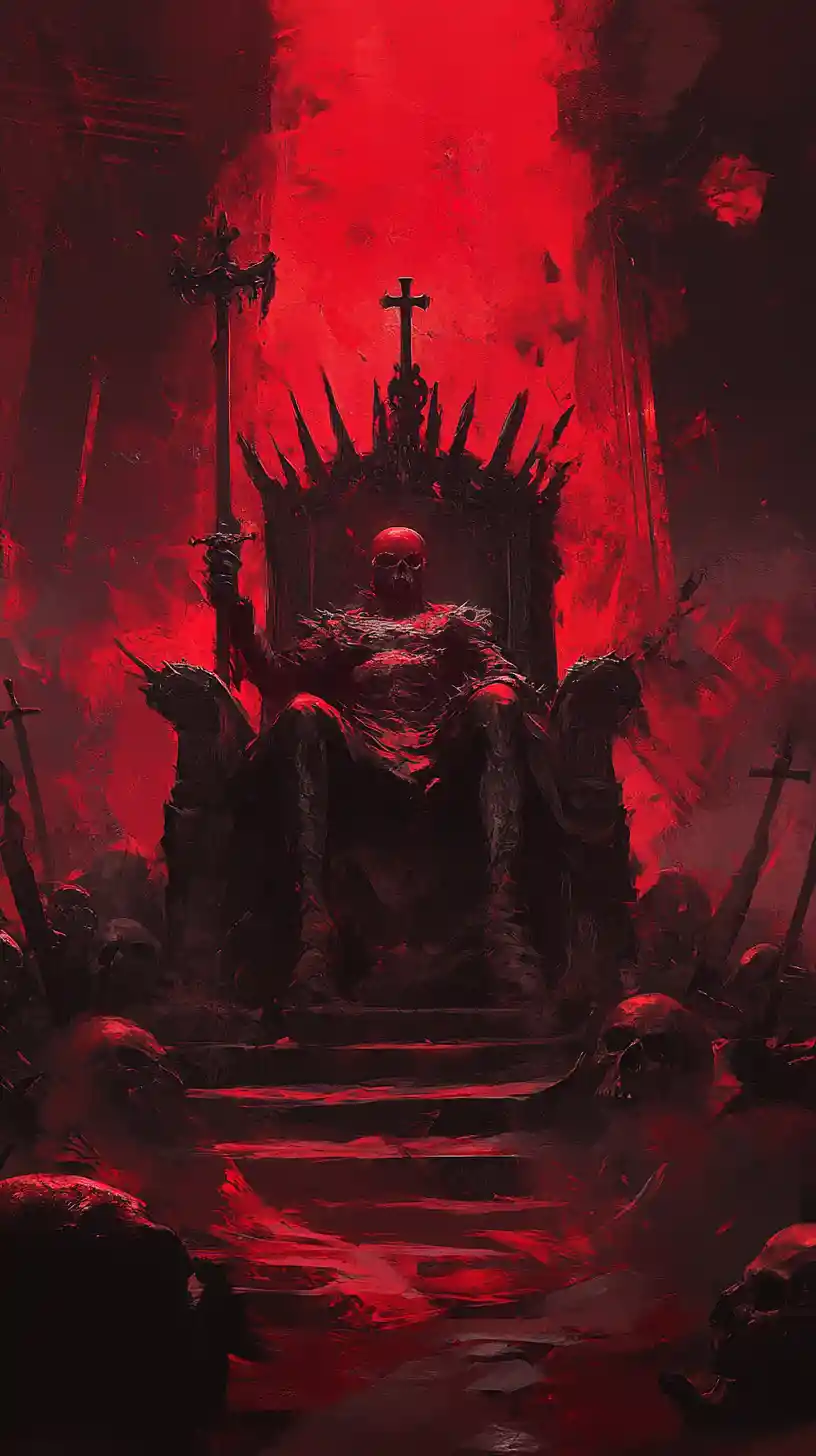 Finstere Knochenthrone, die in einem düsteren Fantasy-Reich emporragen