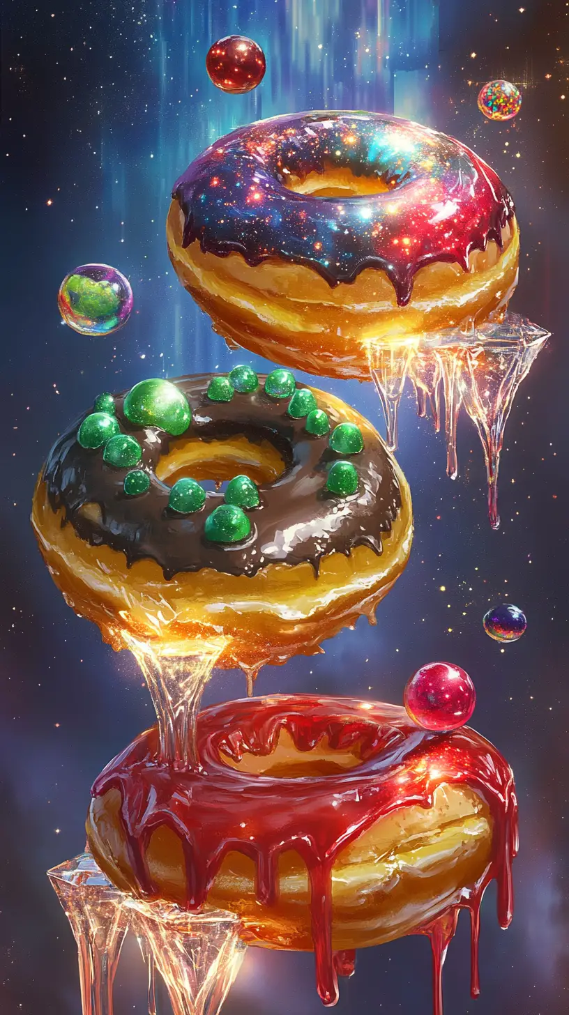 Cosmic donuts floating as tiny magical worlds in space