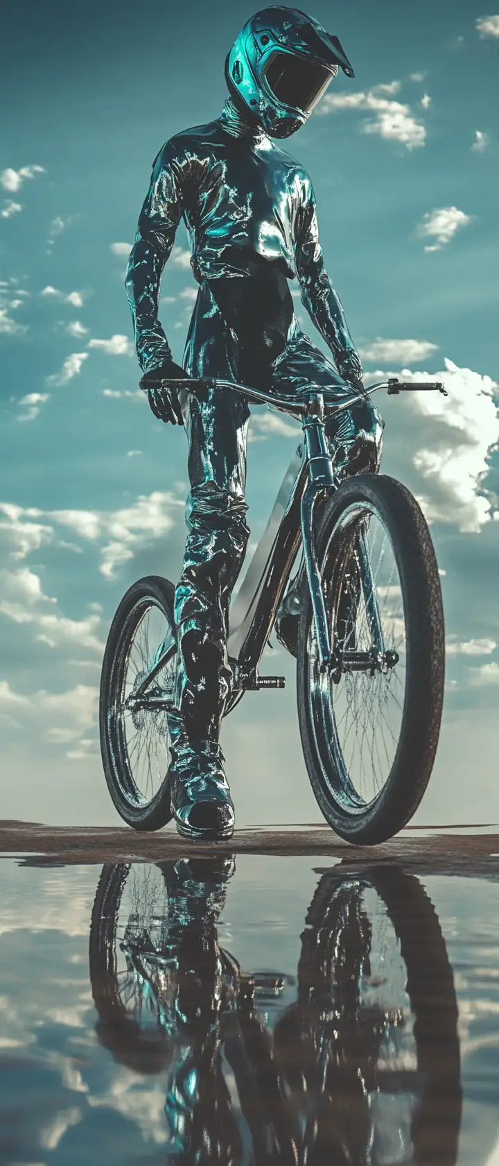 Professional bmx rider in dynamic action at x game park