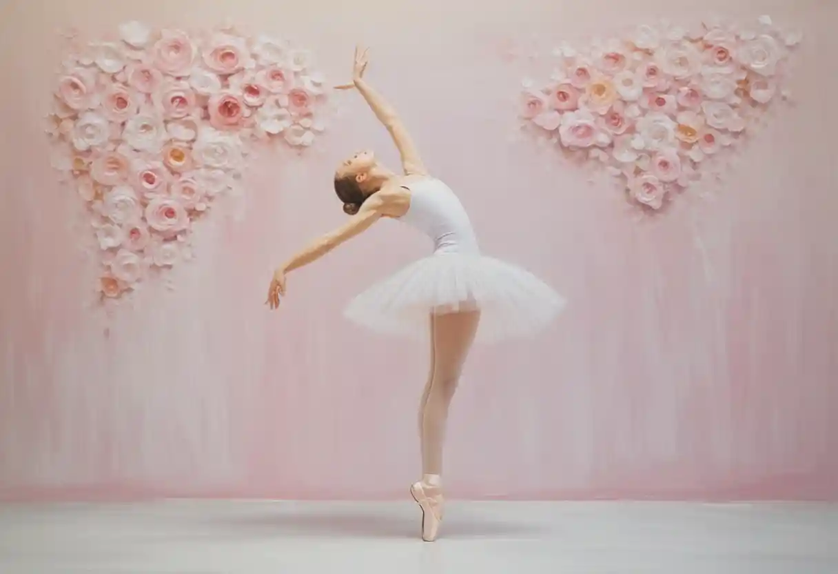 Élégante ballerine en tutu classique sur une scène romantique
