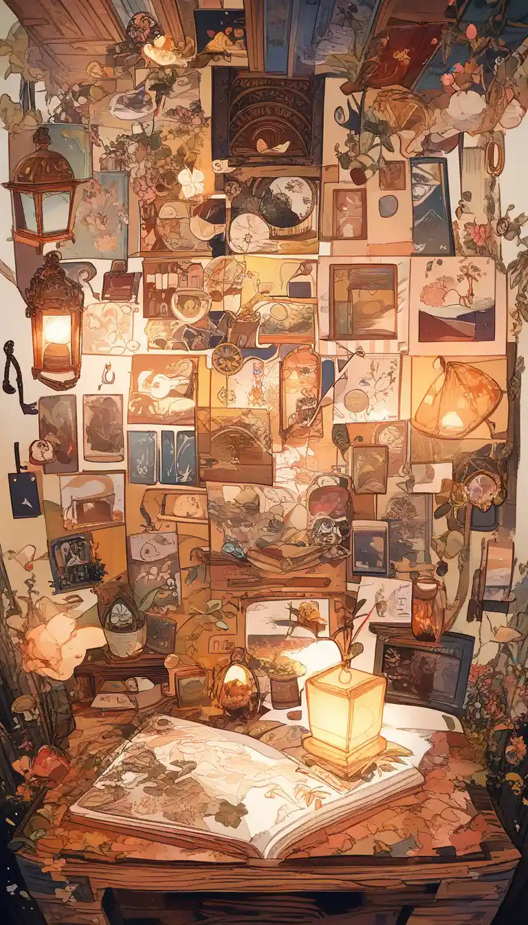 Cozy Mouse Reading Fairy Tales In A Wooden Bed