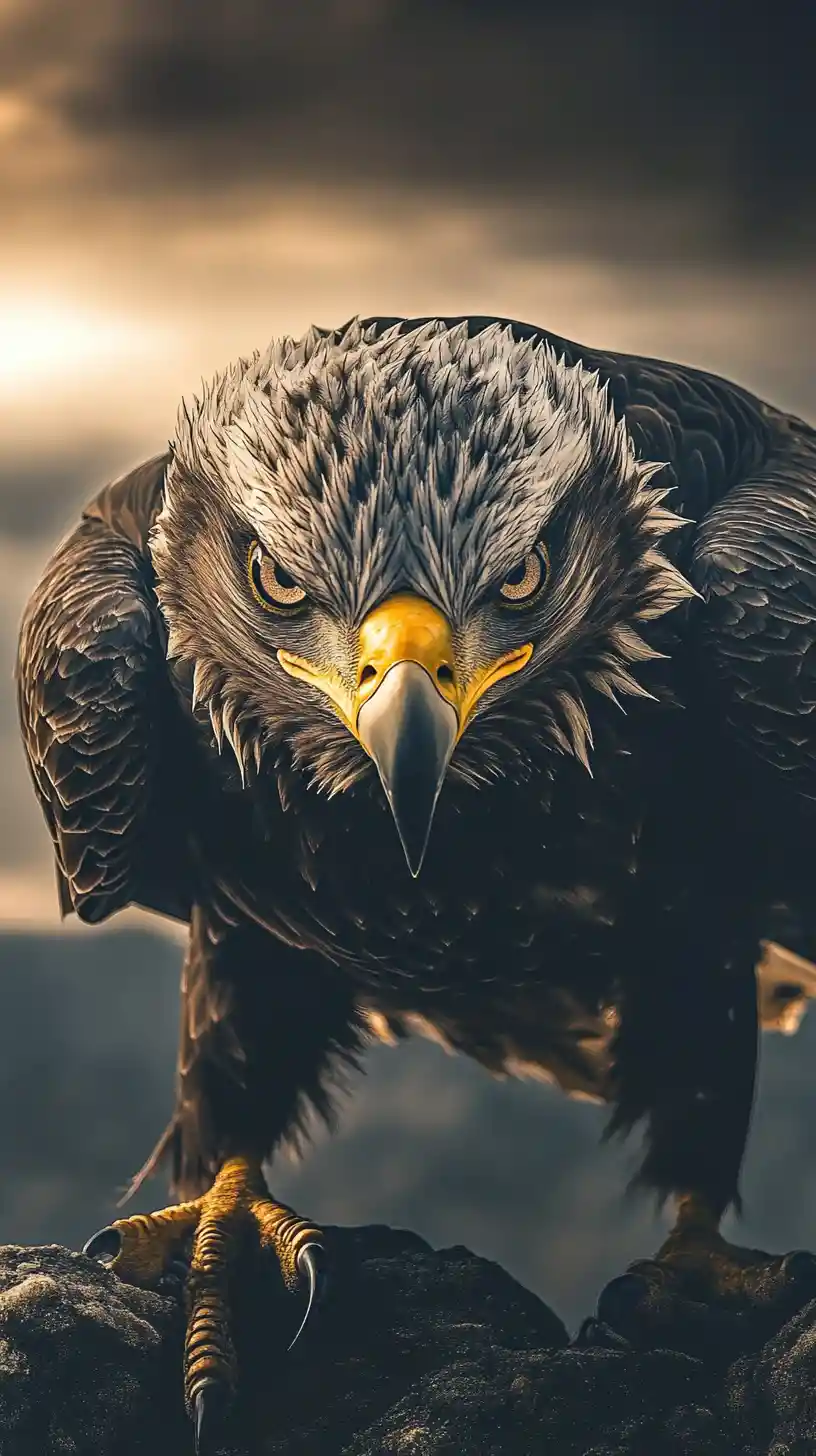 Surreal illusion of an eagle in a multi image scene