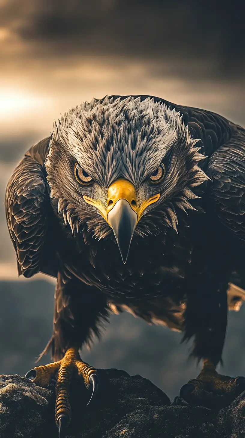 Surreal illusion of an eagle in a multi image scene