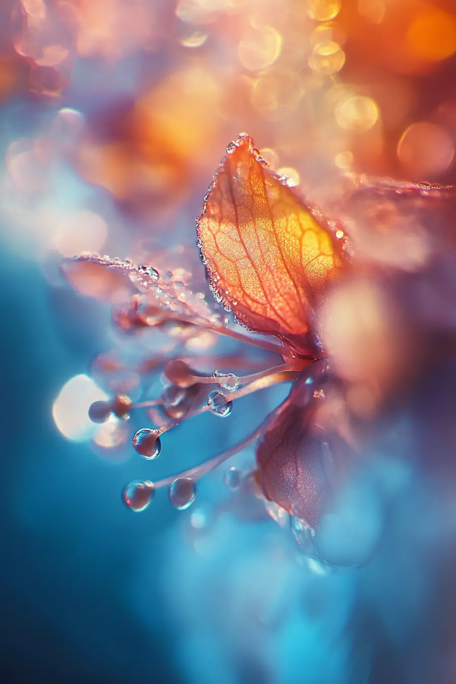 Dreamy close up macro shot with abstract glowing form